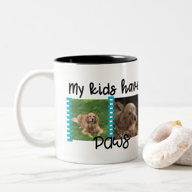 Pet photo Mug My kids have paws (With Donut)