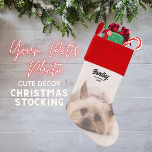 Pet Photo Name  Date Christmas Stocking