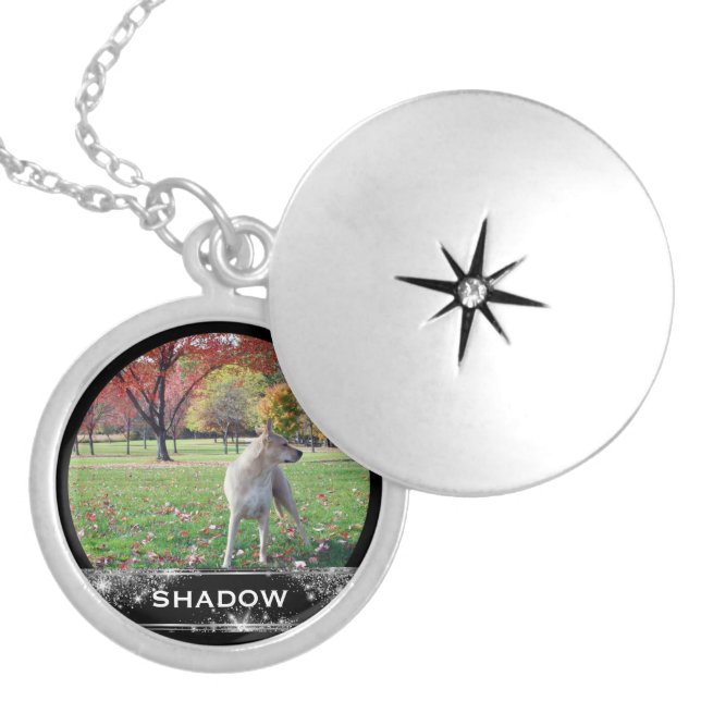 Pet Photo Name Keepsake Gift for Animal Lovers Locket Necklace (Front)