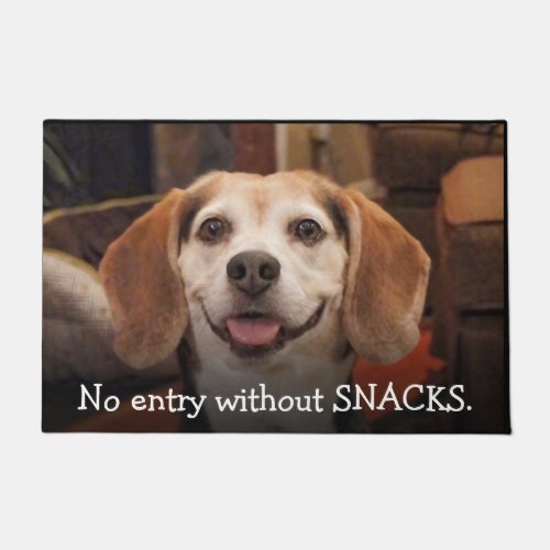 Pet Photo No Entry Without Snacks Funny Doormat