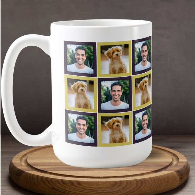 Pet Photo Patchwork Squares Pattern Mom Dad   Coffee Mug (Creator Uploaded)