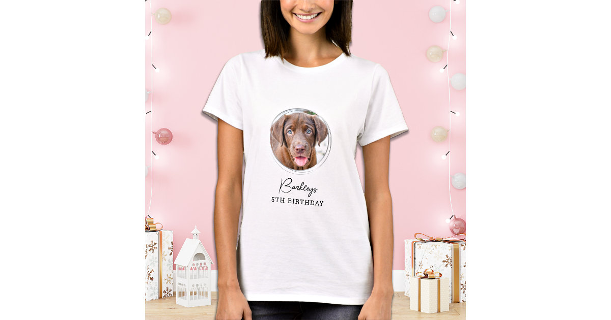 Pet Photo Personalized Dog Birthday TShirt Zazzle