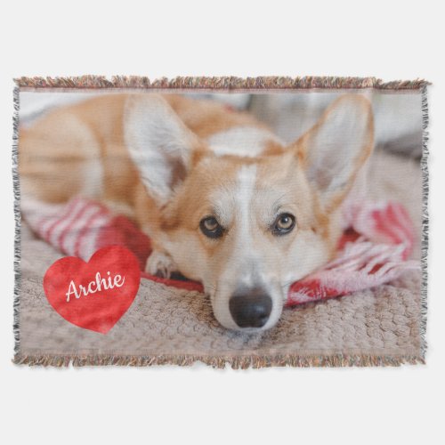 Pet Photo Personalized Dog Lover Memorial Throw Blanket