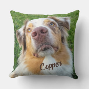 Pet Photo Personalized Name Throw Pillow