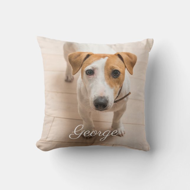 Pet Photo Personalized Throw Pillows (Front)