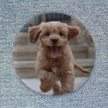Pet Photo | Picture Upload Cute Adorable Dog Button<br><div class="desc">Custom photo design your own template to include your favorite photograph of your dog, cat, pets, baby, kids, family or friends! An easy to personalize template to make your own one of a kind design with your own image. The perfect gift for a loved one! The image shown is for...</div>