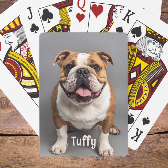 Pet Photo Playing Cards Dog Mom Gift Idea Bulldog (Creator Uploaded)
