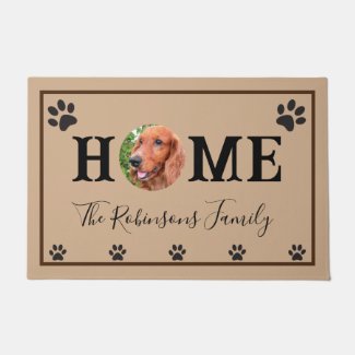 Pet photo print & HOME Script Family name custom
