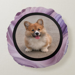 Pet photo - purple colour round pillow