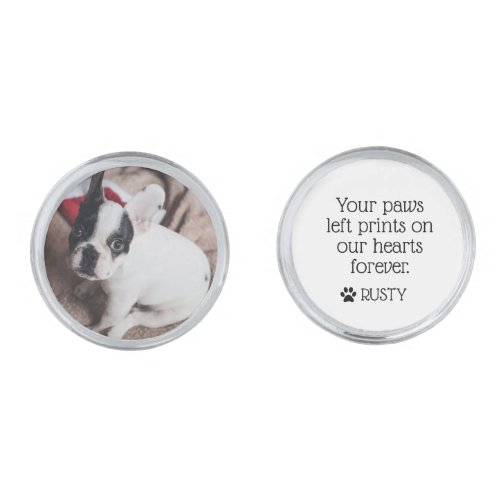 Pet Photo Quote Memorial Memory Keepsake Custom Cufflinks