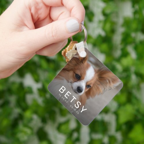 Pet Photo Rainbow Bridge Memorial Keychain