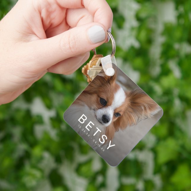 Pet Photo Rainbow Bridge Memorial Keychain (Hand)
