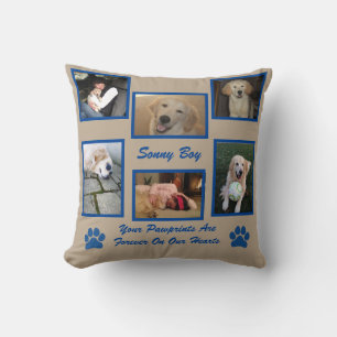 Pet Photo Rainbow Bridge"Your Pawprints"  Throw Pillow