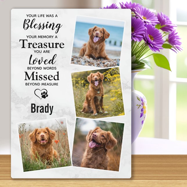 Pet Photo Remembrance Keepsake Dog Photo Memorial Plaque (Creator Uploaded)