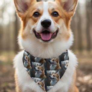 Pet photo Repeating Design Personalized Bandana Collar