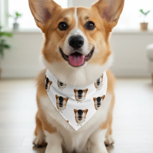 Pet photo Repeating Design Personalized Dog Gift Bandana Collar
