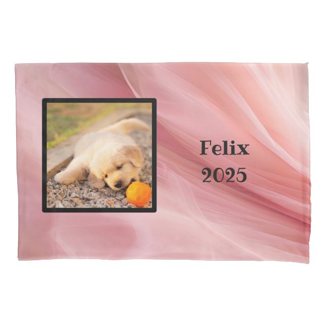 Pet photo - rose silk pillow case (Front-Left)