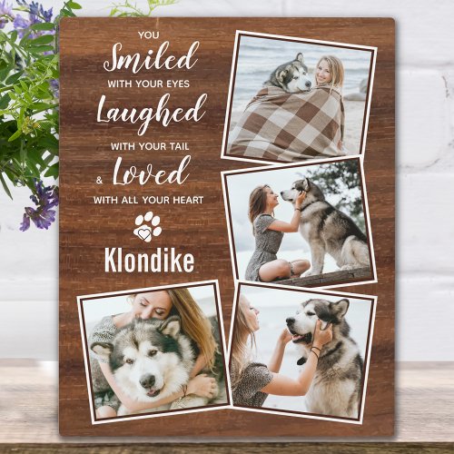 Pet Photo Rustic Wood Keepsake Dog Memorial Plaque