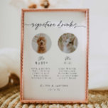Pet Photo Signature Drink Menu Wedding Bar Sign<br><div class="desc">Our paper poster sign is perfect to add to a frame to display at the bar at you wedding or event - Let your pet be a part of your special day with this signature drink photo sign.</div>