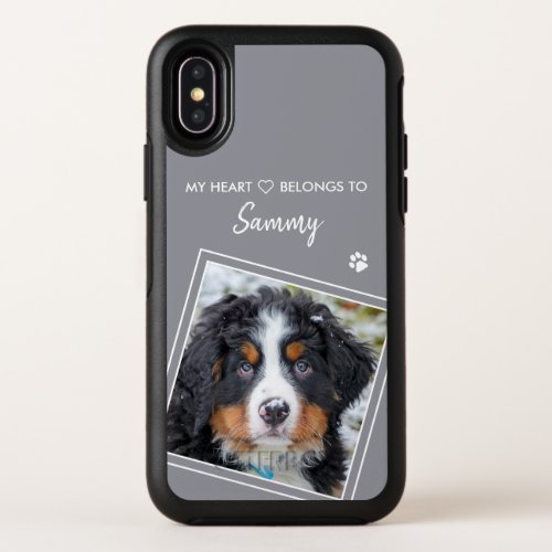 Pet Photo Stylish Gray Dog OtterBox Symmetry iPhone XS Case