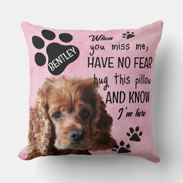 Pet photo sympathy keepsake -add your own photo throw pillow (Front)