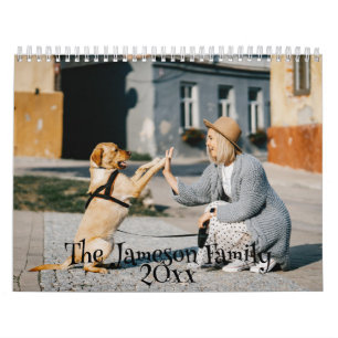 Pet Photo Template DIY Holiday Icons Family Calendar