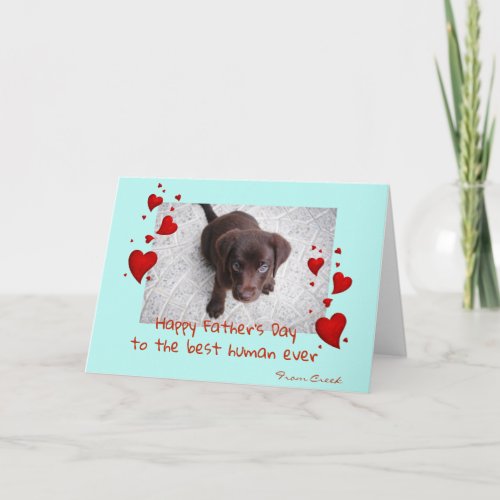 Pet Photo Template Fathers Day Customize Card