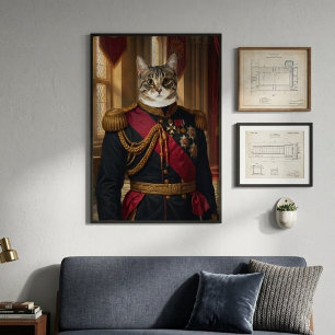 Pet Photo Template Royal Military Design Poster
