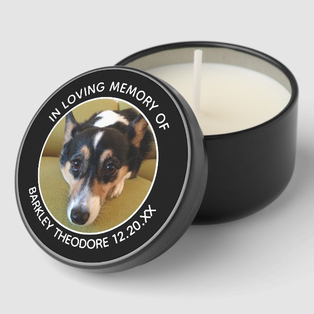 Pet Photo Tribute Keepsake In Loving Memory Dog Mini Candle Favors (Corner)