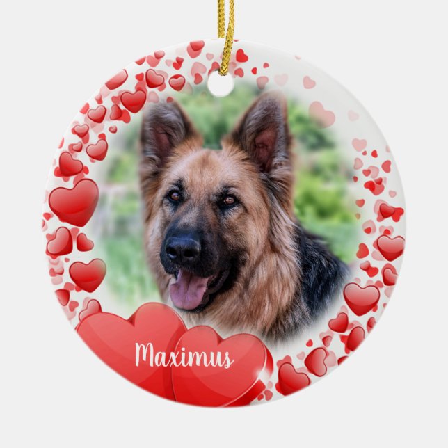Pet Photo Valentine Ornament - Pet Memorial (Front)