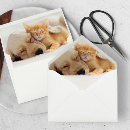 Pet Photo Wedding Envelope Liner