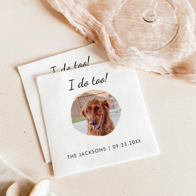 Pet Photo Wedding Napkins, Dog Cat Wedding Napkins (Creator Uploaded)