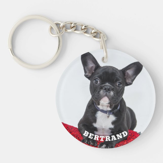 Pet Photo with Name Personalized Keychain (Front)