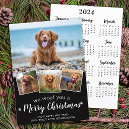 Pet Photo Woof Merry Christmas Dog 2024 Calendar Holiday Card