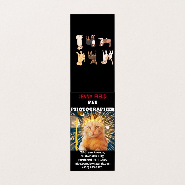 Pet Photographer Animal Photo Folded Business Card (Outside Unfolded)