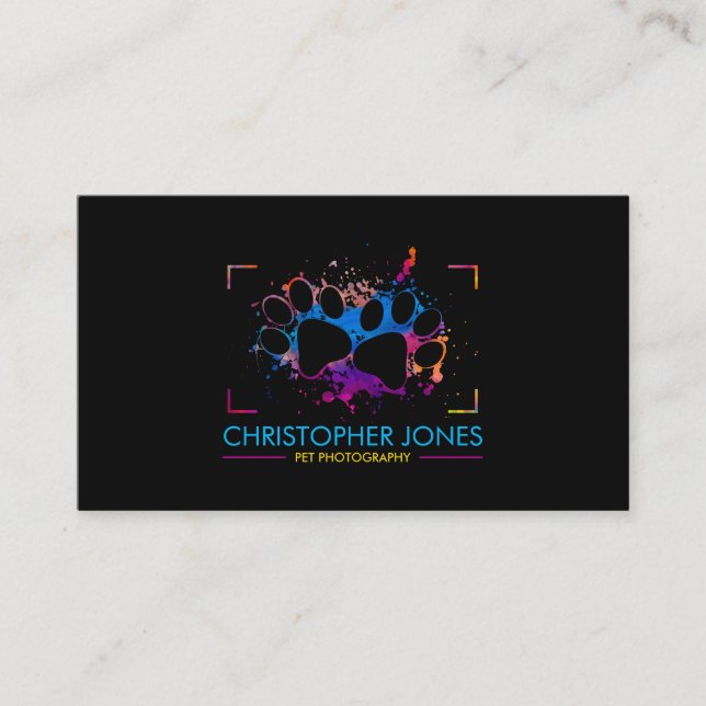 Pet Photographer - Animal Photography Business Card (Front)