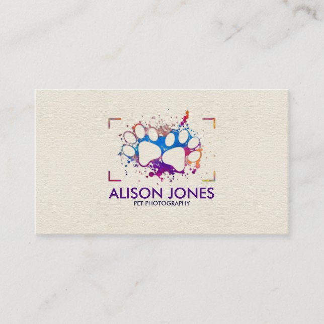 Pet Photographer - Animal Photography Business Card (Front)