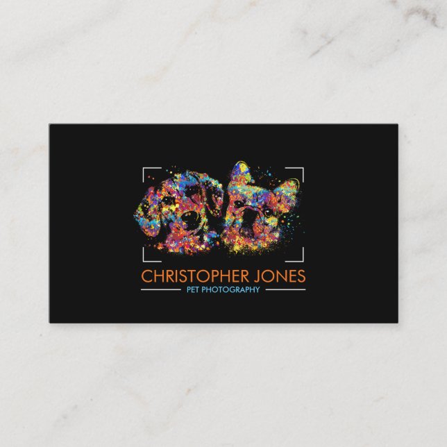 Pet Photographer - Animal Photography Business Card (Front)
