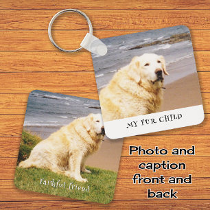 Pet photos custom text keychain
