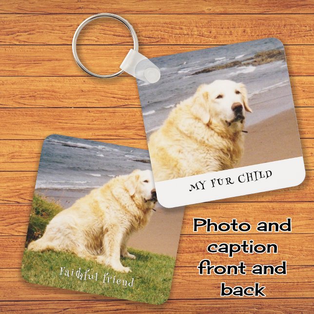 Pet photos custom text keychain (Creator Uploaded)