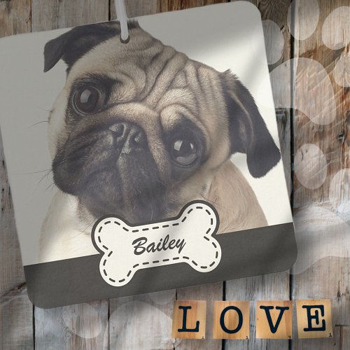 Pet Photos on Dog Bone Name Plate Car Air Freshener