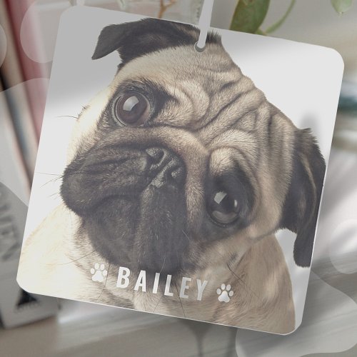 Pet Photos on Dog Paws Name Plate Car Air Freshener