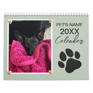 Pet Photos Paw Print Custom Calendar