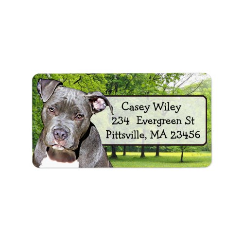 Pet Pitbull Dog Address Label