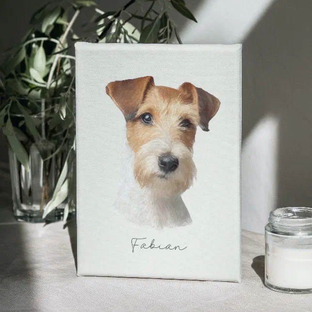 Pet Portrait Custom Dog Wall Art Memorial | Zazzle