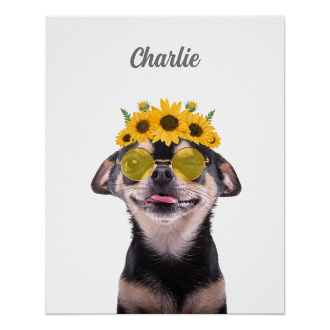 Pet portrait, dog art, Paw Print (Front)