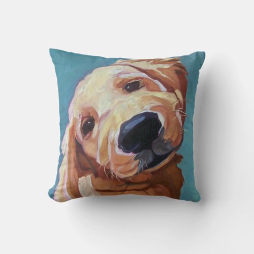 Pet Portrait Golden Retriever Pillow