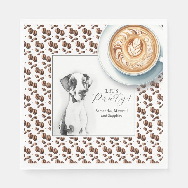 Pet Portrait Love is Brewing Cocktail Napkins (Front)