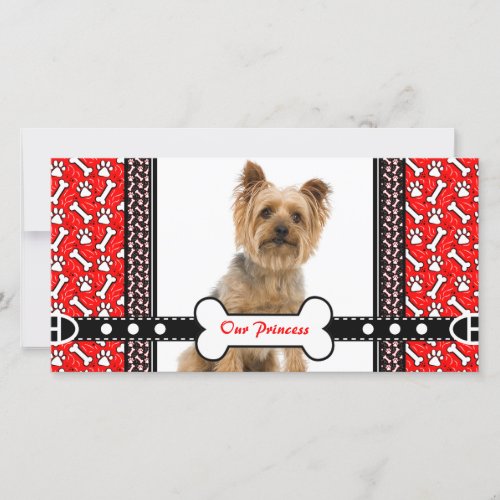 Pet Portrait Photo Card Paw and Bone