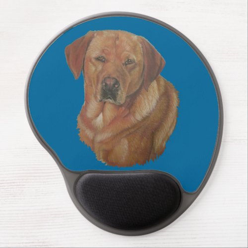 pet portrait picture of rare red labrador dog gel mouse pad